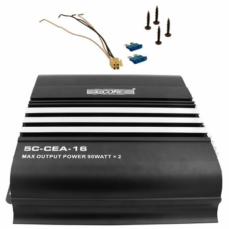 5 CORE 5 Core Dual Channel Car Amplifier 1800W Combined Peak Power Sub Woofer Speaker Receiver w RCA Port CEA-16